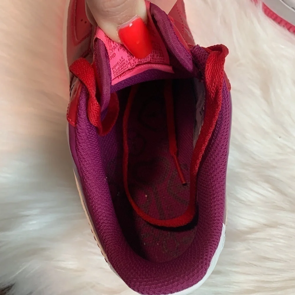 Nike Red Berry Air Force 1 Low Youth Sneakers